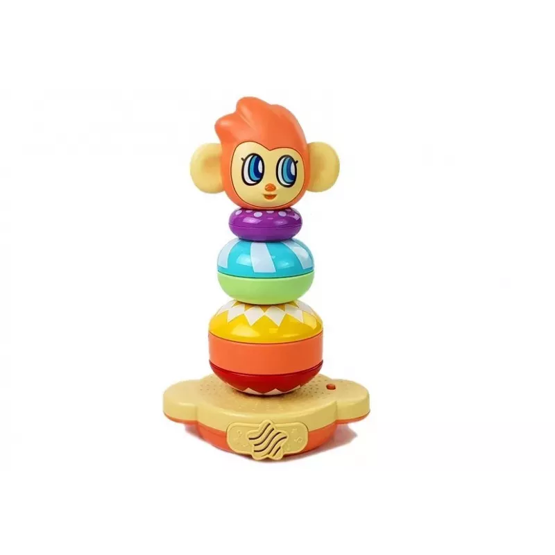 LEAN TOYS Edukacyjna Piramida Małpka z Dźwiękami, Nauka Liczb
