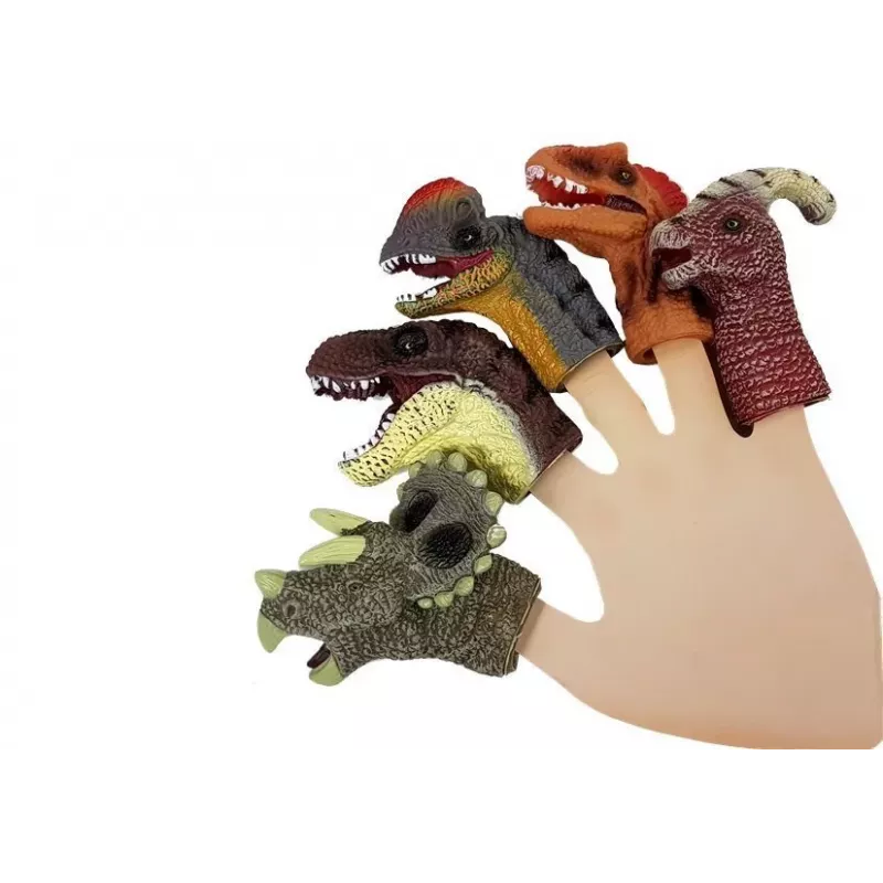 LEAN TOYS Pacynki na palce Dinozaury 5 sztuk
