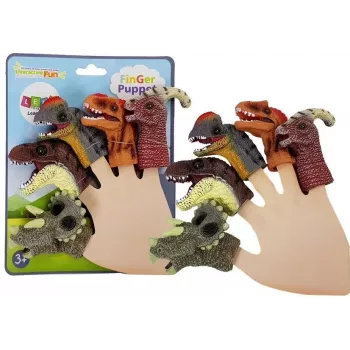 LEAN TOYS Pacynki na palce Dinozaury 5 sztuk