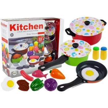 LEAN TOYS Zestaw Kuchenny Naczynia Gotowanie 22 Elementy