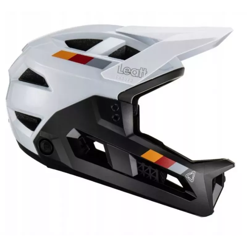 Kask rowerowy LEATT MTB Enduro 2.0 V23 z odpinanym ochraniaczem szczęki, rozmiar L (59-63 cm), biały
