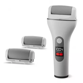 Ray Battler RB 0018 Callus Remover - Elektryczny pilnik do stóp z 3 głowicami, wodoodporny IPX7, do użytku na mokro i sucho