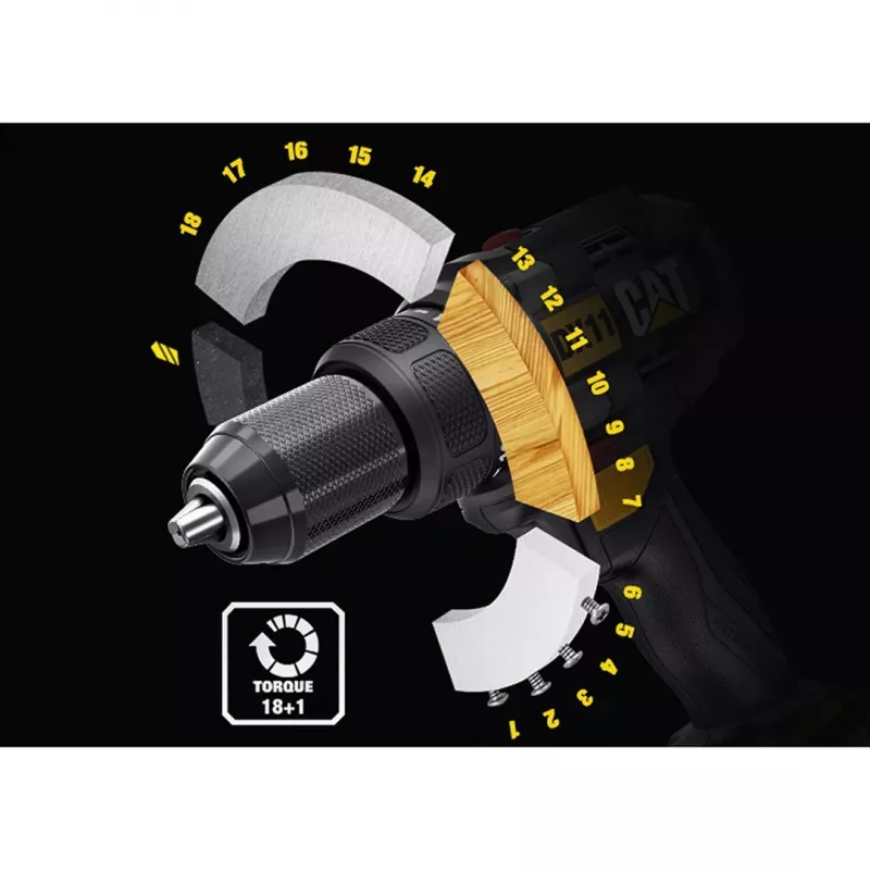 CATERPILLAR Wiertarko-wkrętarka akumulatorowa DX11 18V 2x2.0Ah Li-Ion
