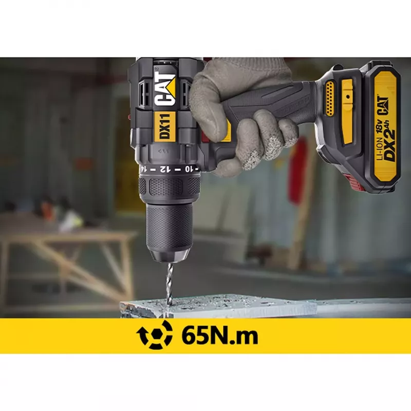 CATERPILLAR Wiertarko-wkrętarka akumulatorowa DX11 18V 2x2.0Ah Li-Ion