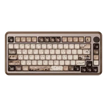 AKKO MU02 Mountain Seclusion 65% Klawiatura mechaniczna - Multi-Mode (Bluetooth/2.4GHz/Przewodowa) z przełącznikami Akko CS Jelly White, RGB, PBT ASA Keycaps, 68 klawiszy