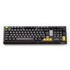 Klawiatura mechaniczna AKKO 5098B, 98 klawiszy, czarno-złota, hot-swappable, RGB, tryb potrójny (USB-C/2,4GHz/Bluetooth 5.0), przełączniki liniowe Akko CS Jelly White, keycapsy PBT ASA, 3000mAh