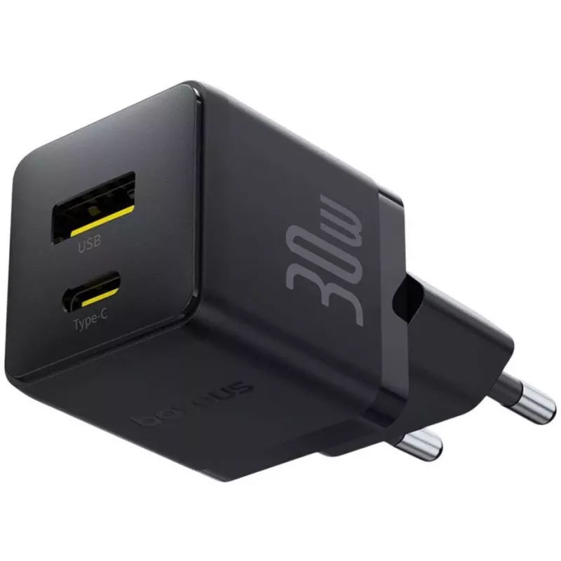 Baseus Palm 30W USB-C USB-A Ładowarka Czarna