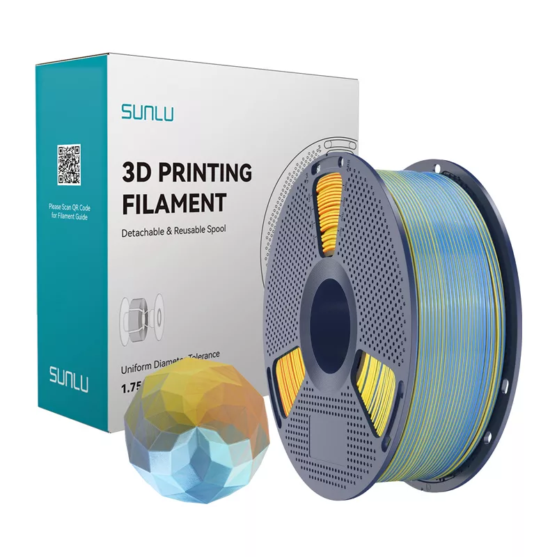 SUNLU PLA+ Silk Forth-Color Filament 1.75mm Blue-Purple-Orange-Yellow Gradient 1kg