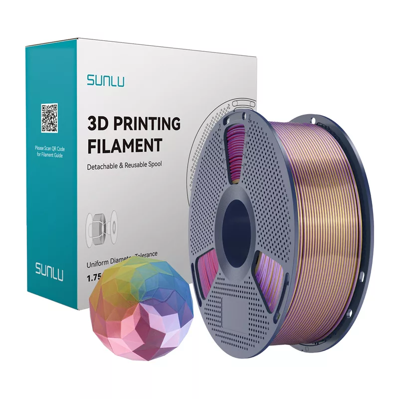 SUNLU PLA+ Silk Forth-Color Filament 1.75mm Blue-Purple-Red-Gold 1kg