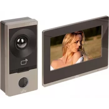 Uniview KIT/201S/372S 2-przewodowy zestaw wideodomofonu z 7-calowym dotykowym monitorem wewnętrznym i stacją zewnętrzną 2MP