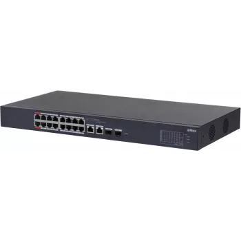 Przełącznik PoE Dahua CS4218-16ET-240 16-Port 10/100 PoE + 2 SFP Niezarządzalny 240W