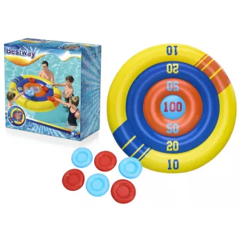 Bestway Nadmuchiwana Gra Basenowa Arcade Shield z Frisbee 140 cm