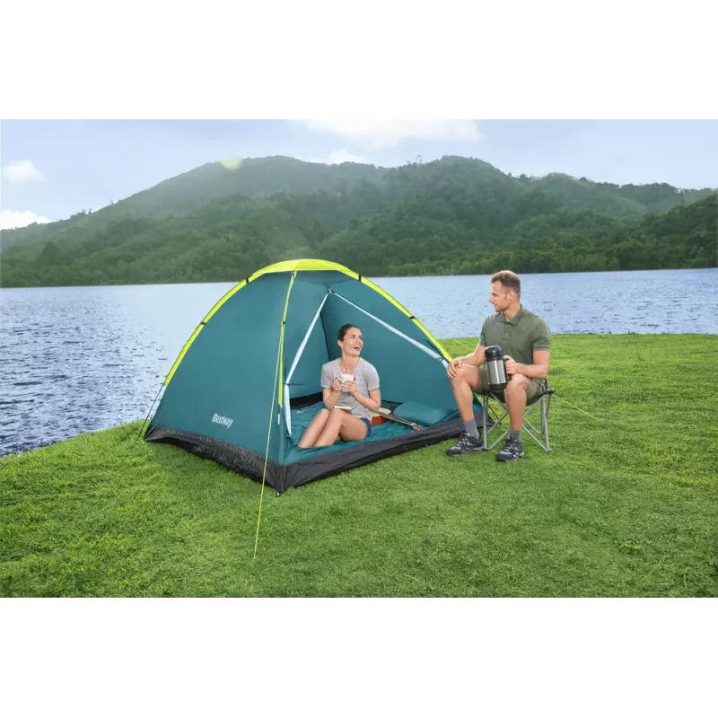 Bestway 68084 Namiot turystyczny 145 x 205 x 100 cm Namiot kopułowy podwójny 2-osobowy Zielony/Szary