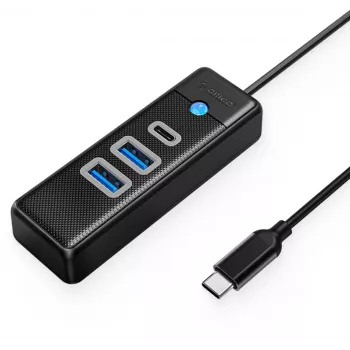 ORICO USB-C do 2x USB 3.0 + USB-C Hub, 5 Gb/s, 0,15 m, Czarny