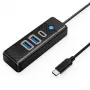 ORICO USB-C do 2x USB 3.0 + USB-C Hub, 5 Gb/s, 0,15 m, Czarny