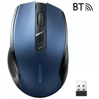 Ugreen MU006 Bezprzewodowa Mysz Optyczna 2.4GHz / Bluetooth 5.0 4000 DPI - Niebieska