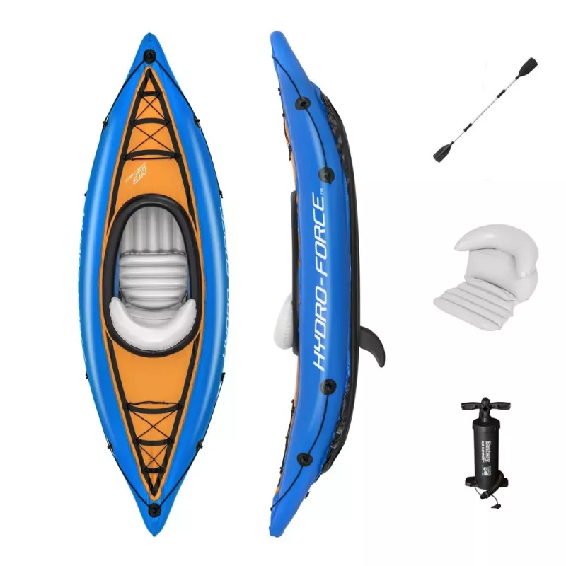 Bestway Hydro-Force Kayak 275 x 81 cm Nadmuchiwany Kajak z Aluminiowym Wiosłem i Pompką Ręczną