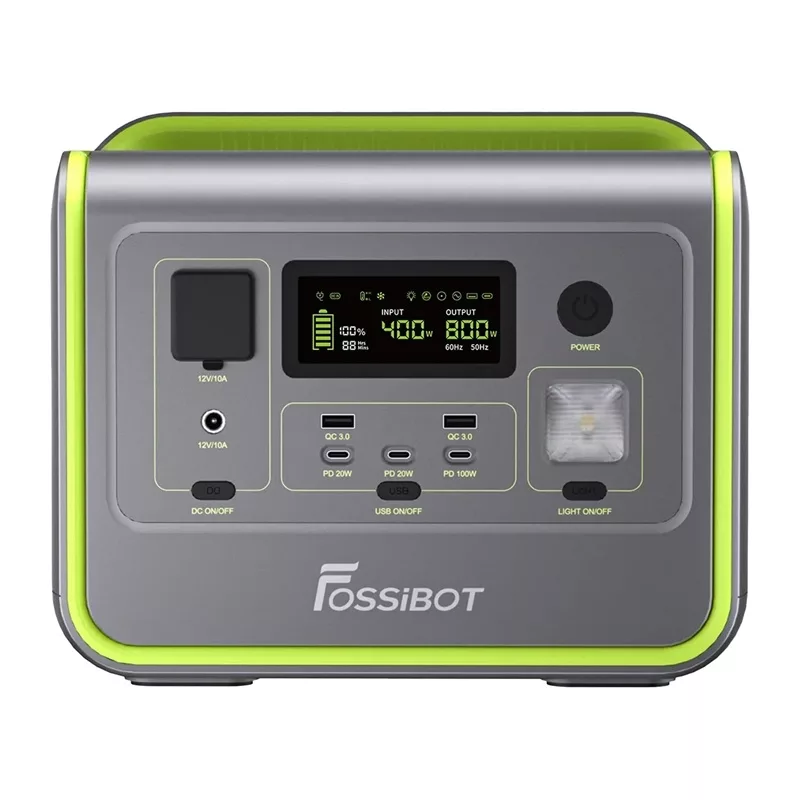 FOSSIBOT F800 800W Przenośna Stacja Zasilania (Zielony)