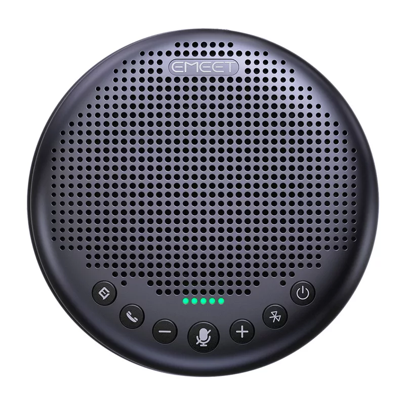 EMEET OfficeCore Luna Plus Kit Konferencyjny - Zestaw dwóch głośników z funkcją łańcuchową, mikrofon dookólny 360°, USB-C i Bluetooth 5.0, redukcja szumów, bateria 15h