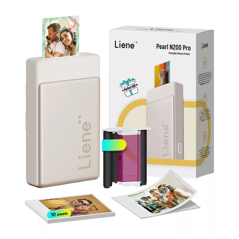 Liene Pearl N200 Pro 2x3 Przenośna Drukarka Fotograficzna (Złoty)