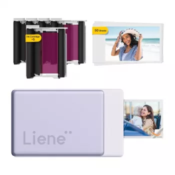 LIENE Pearl N200 Pro 2x3 Przenośna Drukarka Fotograficzna (Fioletowa)
