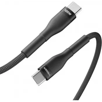 VEGER USB-C do USB-C PD 100W Kabel 1.5m, Czarny