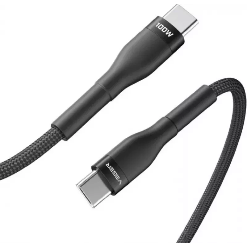 VEGER USB-C do USB-C PD 100W Kabel 1.5m, Czarny