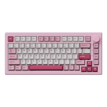 Klawiatura mechaniczna AKKO 5075 V3 75% 82-klawiszowa, wielotrybowa bezprzewodowa/Bluetooth/USB-C, hot-swappable, PBT ASA RGB, gasket mount, czarno-cyjanowa