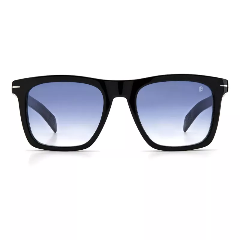 DAVID BECKHAM DB-7000-S-BSC Okulary przeciwsłoneczne męskie kwadratowe acetat czarna oprawka szare szkła 51mm
