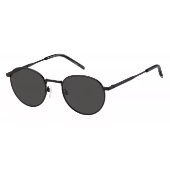 TOMMY HILFIGER TH-1973-S-003 Męskie okulary przeciwsłoneczne kwadratowe - czarna oprawka, szare szkła 50/22/145 mm