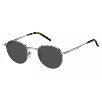 Okulary przeciwsłoneczne Tommy Hilfiger TH-1973-S-6LB dla mężczyzn - kwadratowa oprawka plastikowa, szare soczewki poliwęglanowe, ochrona UV400