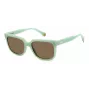 POLAROID PLD6191S1ED Unisex Okulary przeciwsłoneczne prostokątne - czarna oprawka, szare soczewki polaryzacyjne 54mm