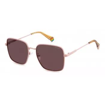Polaroid PLD6194SX8KJ Damskie kwadratowe okulary przeciwsłoneczne z polaryzacją - Czarny/Szary