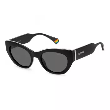 Okulary przeciwsłoneczne Polaroid PLD6199SX807 dla kobiet - czarna oprawka, szare soczewki polaryzacyjne, 50 mm