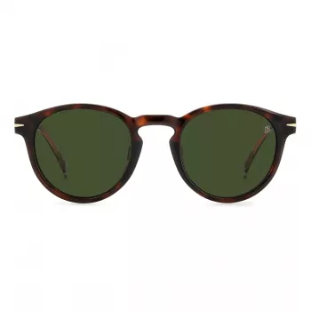 DAVID BECKHAM DB-1111-S-086 Okulary przeciwsłoneczne unisex, oprawka Havana/Tortoise z acetatu, szare soczewki poliwęglanowe 52mm