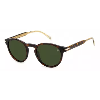 DAVID BECKHAM DB-1111-S-086 Okulary przeciwsłoneczne unisex, oprawka Havana/Tortoise z acetatu, szare soczewki poliwęglanowe 52mm