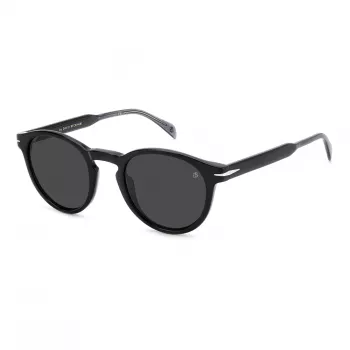 DAVID BECKHAM DB-1111-S-08A Okulary przeciwsłoneczne męskie, prostokątna oprawka acetatowa, ciemnoszary, 50/23/145 mm