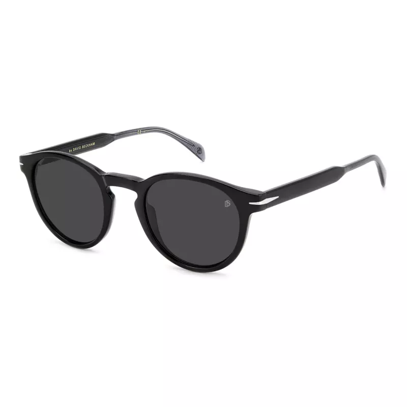 DAVID BECKHAM DB-1111-S-08A Okulary przeciwsłoneczne męskie, prostokątna oprawka acetatowa, ciemnoszary, 50/23/145 mm