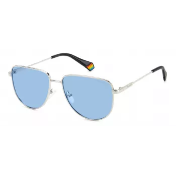 Polaroid PLD6196SX010 Unisex Kwadratowe Okulary Przeciwsłoneczne - Czarna Oprawka Szare Soczewki Polaryzacyjne 56mm