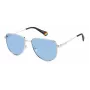 Polaroid PLD6196SX010 Unisex Kwadratowe Okulary Przeciwsłoneczne - Czarna Oprawka Szare Soczewki Polaryzacyjne 56mm