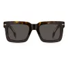 BOSS BOSS1501S086 Męskie Okulary Przeciwsłoneczne Prostokątne - Czarna Oprawka Acetatowa, Szare Soczewki Poliwęglanowe, Ochrona UV400