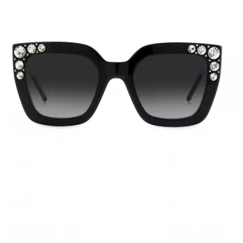 CAROLINA HERRERA HER0130S807 Okulary przeciwsłoneczne damskie Butterfly Shiny Black Grey 52mm
