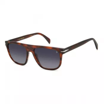 David Beckham DB-7111-S-EX4 Okulary przeciwsłoneczne męskie kwadratowe z acetatu czarna oprawka szare szkła 56/17/145 mm