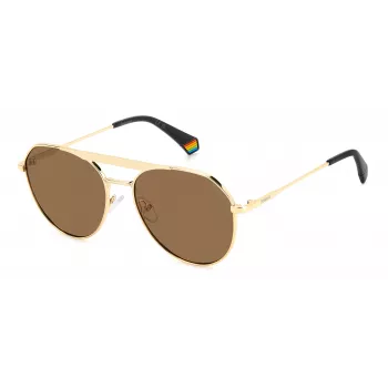 POLAROID PLD6211SXJ5G Okulary przeciwsłoneczne unisex - czarna oprawka, szare soczewki polaryzacyjne 57mm