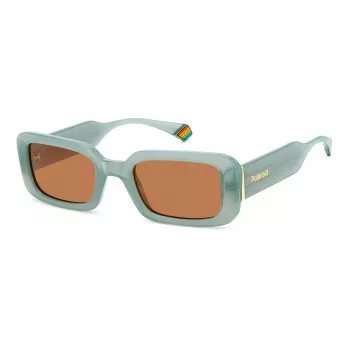 Polaroid PLD6208SX1ED Damskie okulary przeciwsłoneczne kocie oko - czarna oprawka, szare soczewki polaryzacyjne - 52mm