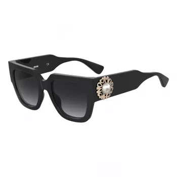 Okulary przeciwsłoneczne MOSCHINO damskie MOS153-S-807 Czarny Szary Prostokątne 52mm