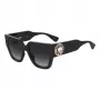Okulary przeciwsłoneczne MOSCHINO damskie MOS153-S-807 Czarny Szary Prostokątne 52mm