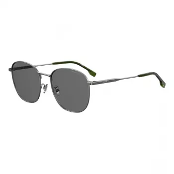 BOSS BOSS1561FSK6L Męskie okulary przeciwsłoneczne prostokątne - czarna oprawka, szare szkła 57/20/145 mm