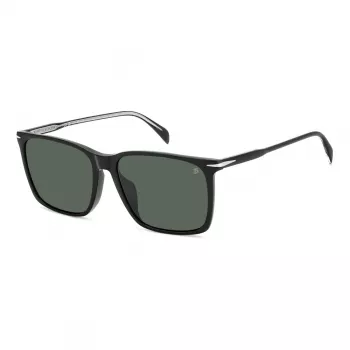 DAVID BECKHAM DB1145GS807 Okulary przeciwsłoneczne Mężczyzna Czarny Szary Kształt kwadratowy Acetat 58mm
