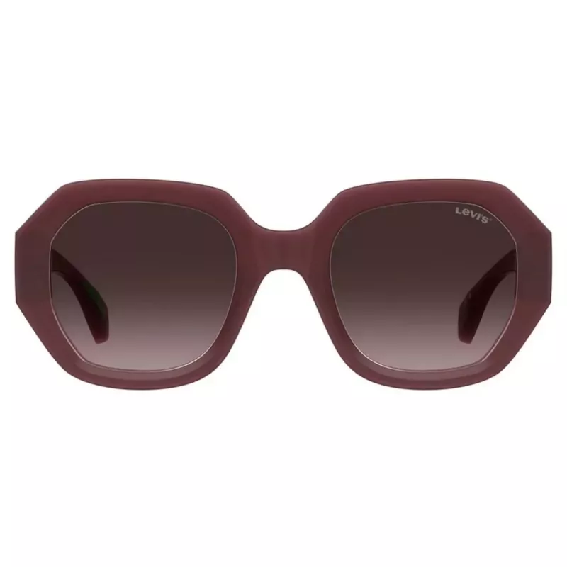 LEVI'S LV-1066-S-LHF Damskie okulary przeciwsłoneczne prostokątne Havana Brown Gradient 51mm